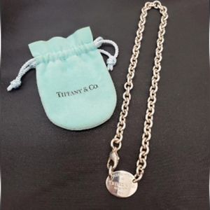 TIFFANY OVAL CHOKER 925 STERLING SILVER NECKLACE